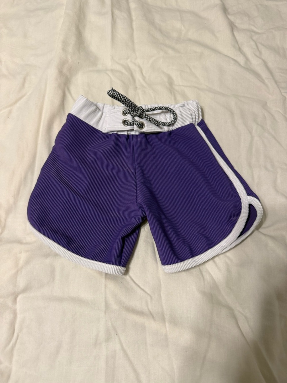 LainSnow Plum Ribbed Trunks with White Waistband